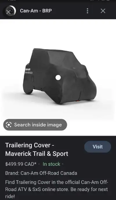 Can Am Maverick BRP Trailering Cover Black OEM $375