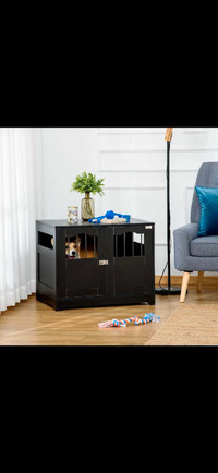Wooden Dog Cage with Windows, End Table Furniture Style