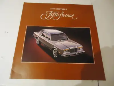 1985 Chrysler Fifth Avenue Sales Brochure. New. 11" x 11". See Pictures. 8 Pages. $15 picked up in A...