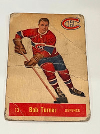 BOB TURNER 1957-58 Parkhurst #13 Montreal Canadiens OLD VINTAGE.