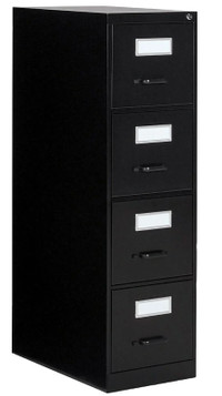 Staples Vertical Letter File Cabinet, 4 Drawer, Black