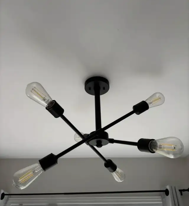 All black Sputnik Modern Linear Chandelier in Indoor Lighting & Fans in Mississauga / Peel Region - Image 2