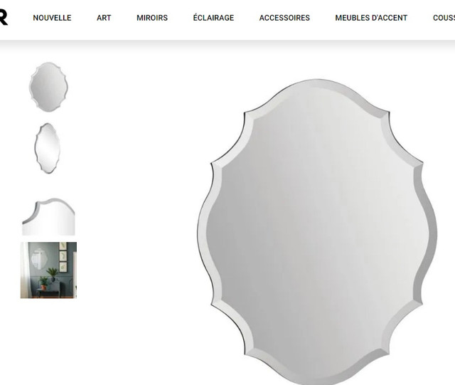 Renwil Wall Mounted Mirror/Mirroir EMMA (Large size)- 400$ each dans Décoration intérieure et accessoires  à Ville de Montréal - Image 2