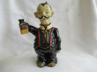 Vintage Barware Liquor Decanter: Man with Four Eyes