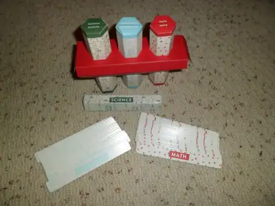 For sale is a Flashcard set of 3 Math Science Geography. Each tube has 50 flashcards for each of the...