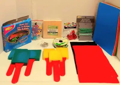 Craft Supplies Bundle: Wooden Flowers, etc., View more