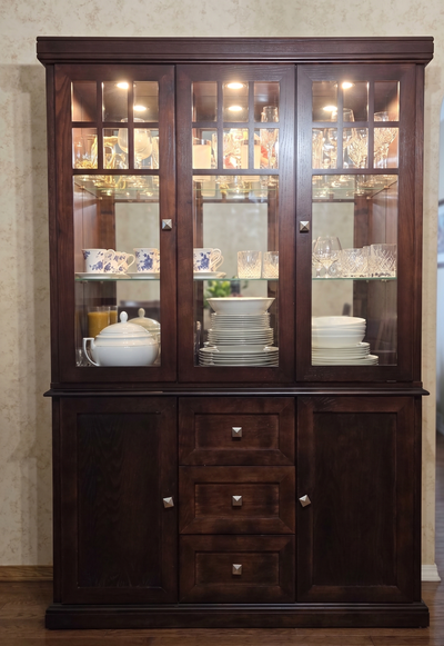 Solid Wood China Cabinet / Hutch with Glass Doors, View more