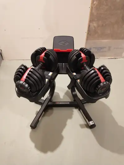 Bowflex Adjustable Weights With Stand OBO Or Best Offer, View more