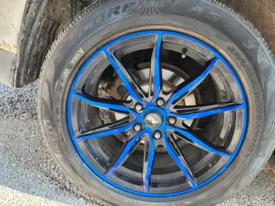 These rims and tires are used but in good condition and ready to roll. They feature a stylish black...