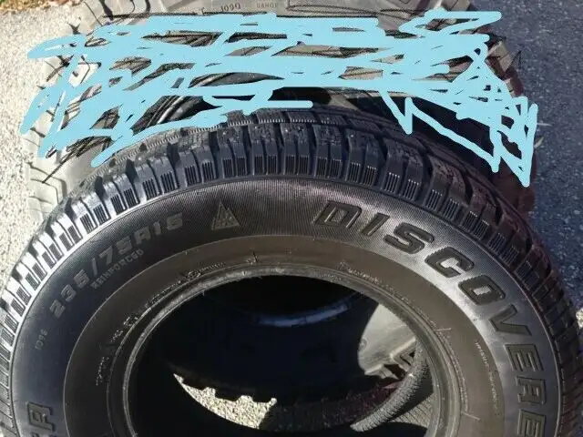 four studded 235 x 75 x r15 on 4  american eagle rims in Tires & Rims in Vernon - Image 11