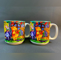 VTG 1997 Pooh Season of Song Christmas Collectors Mug - Set of 2
