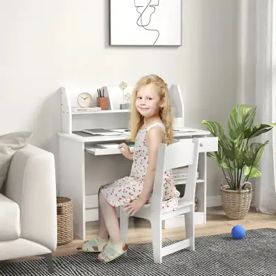 Kids Desk and Chair Set for 5-8 Year Old with Storage, Study Tab, View more
