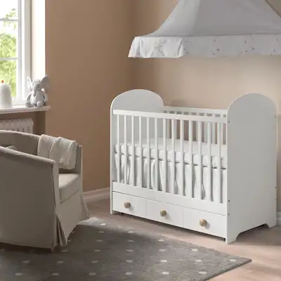 IKEA Baby Crib, (with free mattress) LIKE NEW, View more