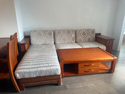 Real wood sofa set only for pick up