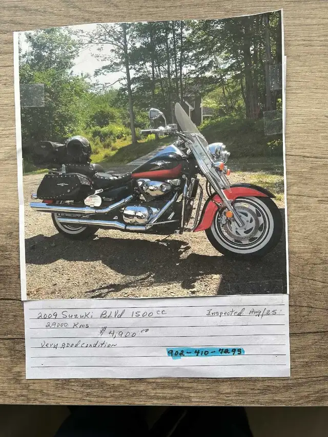 2009 Suzuki 1500cc BLVD Motorcycle in Street, Cruisers & Choppers in City of Halifax - Image 2