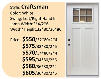 Craftsman Entry Door – $550, View more