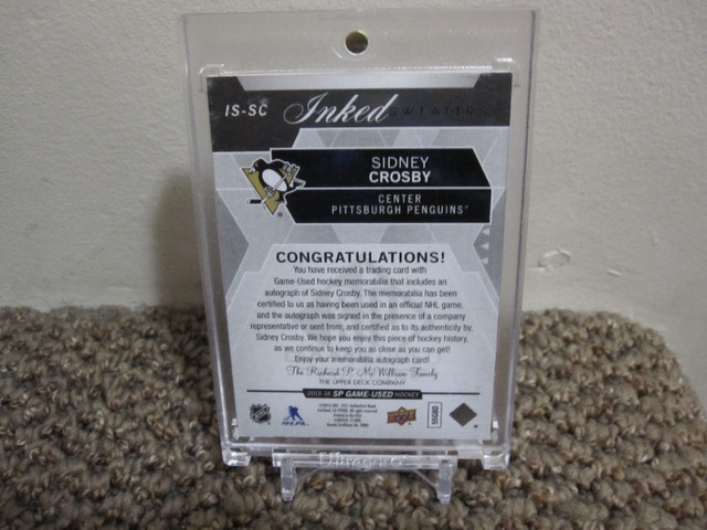 2015-16 SP Game Used Editions Sidney Crosby inked Sweaters 3/3 in Arts & Collectibles in Victoria - Image 3