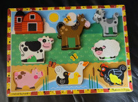 Melissa & Doug Wooden Chunky Farm Animal Puzzle - Ages 2 +