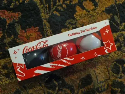 COCA-COLA Set of 3 Christmas Tin Baubles New in Box 4cm 2022. Hello buyer, If you see this announcem...