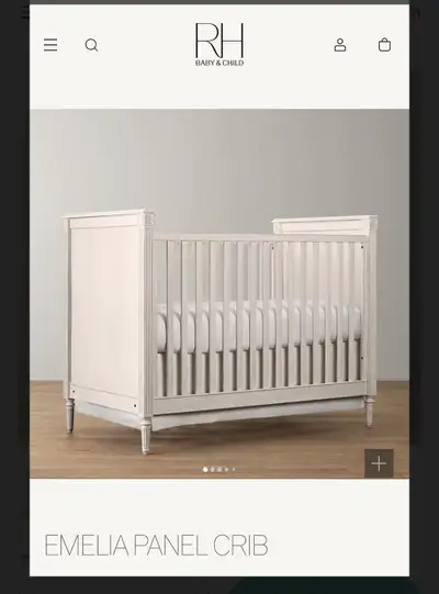 Crib Lit Bébé -Stunning Solid Wood -Restoration Hardware, View more