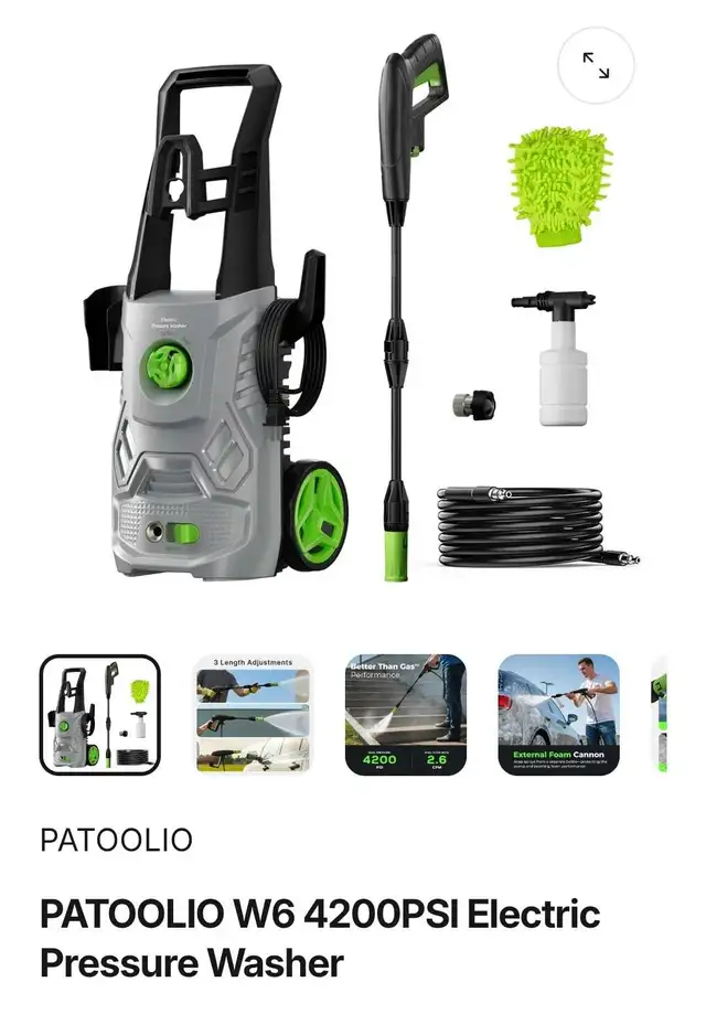 W6 4200PSI Electric Pressure Washer  in Washers & Dryers in Markham / York Region - Image 4