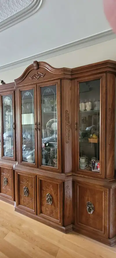 Vaisselier VINTAGE en bois -OPTION TABLE + 6 CHAISES, View more