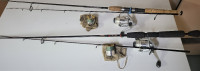 2Cannes  a lancer leger avec moulinets daiwa 2500ia pro