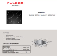 FULGOR MILANO 24" - Black Cooktop - Model M6RT60B1