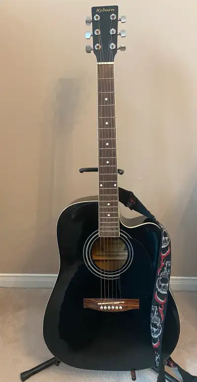 Hyburn acoustic electric guitar model H-CUT- BK., View more