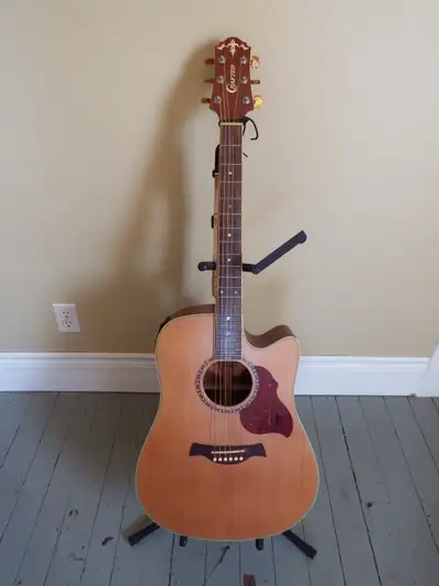 Crafter DE7/N Acoustic/Electric Guitar with case, View more