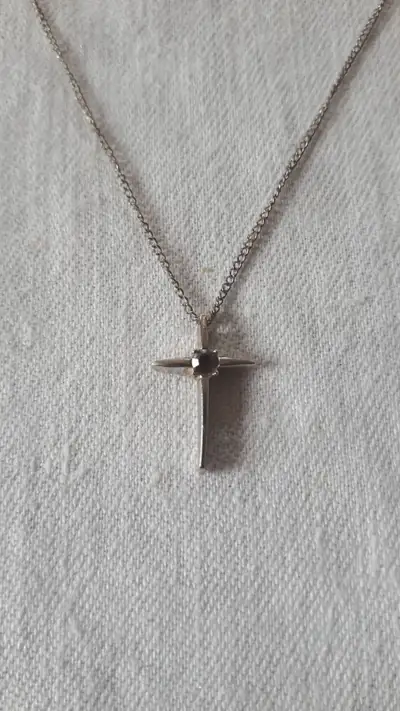 Sterling Silver Chain With Small Cross, View more