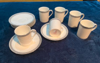 Set of 6 Royal Doulton Ravenswood Espresso Cups and Saucers