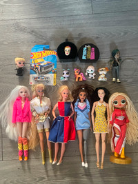 Girls dolls toys and trinkets lot
