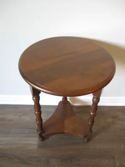 Round Walnut Accent Table, View more