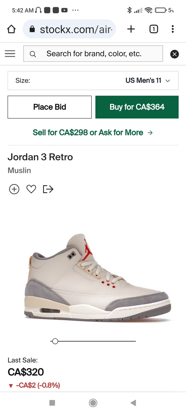 Jordan 1 muslin size 11  dans Chaussures pour hommes  à Ville de Montréal - Image 4