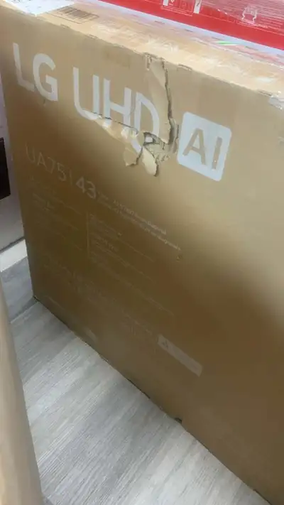 New 43″ LG UA75 4K UHD LED Smart TV Built-in Smart TV features ⚠️ Main power cable missing Price dro...