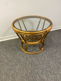 Wicker with glass table 