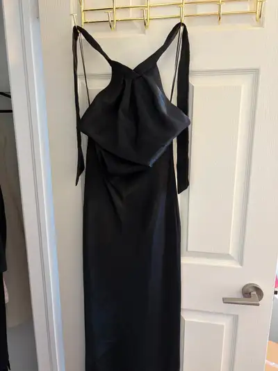 Zara Black Halter Midi Slip Dress, View more