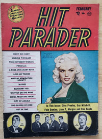 HIT PARADER MAGAZINE - 1957 FEBRUARY - JAYNE MANSFIELD COVER
