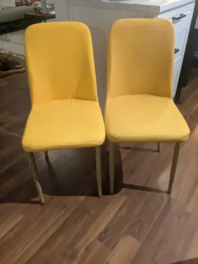 Pair of Yellow Scandinavian Chairs, View more