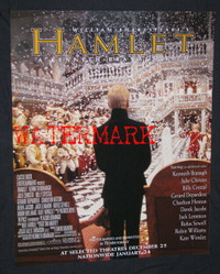 HAMLET ORIGINAL MOVIE POSTER, KENNETH BRANAGH, 1996