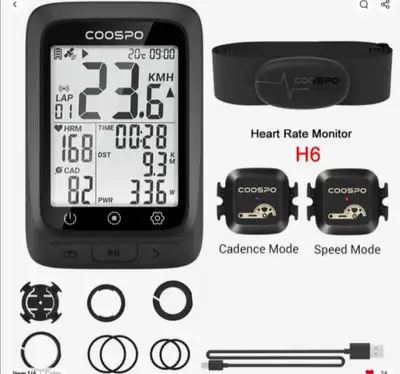 TOP RATED GPS BIKE COMPUTER BUNDLE SPEED CADENCE HEART SENSORS, View more