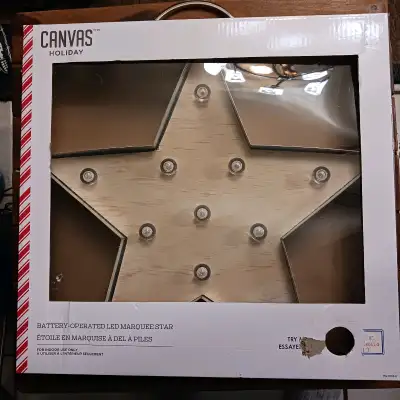 Canvas Battery Operated
 LED Marquee Star, View more