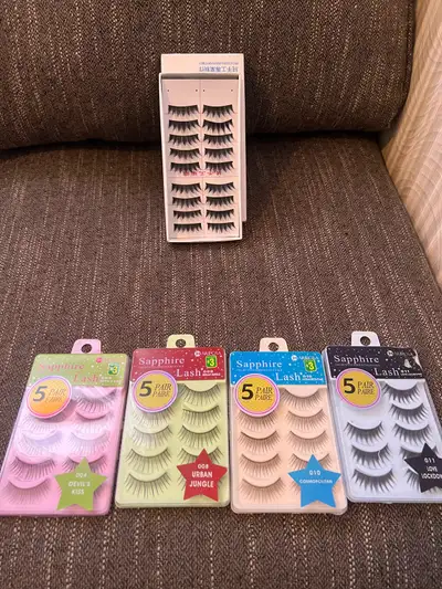 Sapphire Lash set featuring multiple styles. Includes 4 packs of “Sapphire Lash” brand, and one pack...
