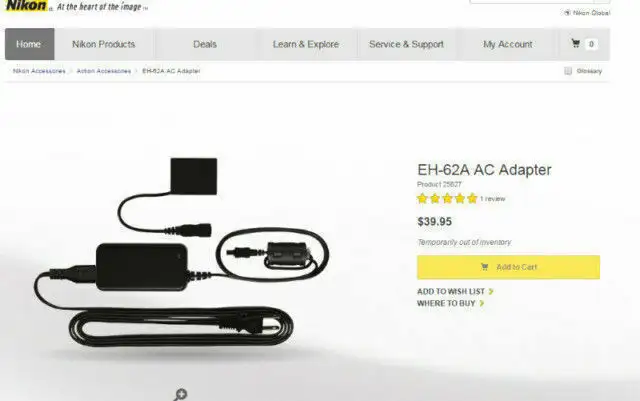 Nikon DC camera power adapter model EH62A for sell (new) in Cameras & Camcorders in Markham / York Region - Image 2
