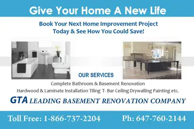 Complete Bathroom & Basement Remodels Affordable Prices, View more