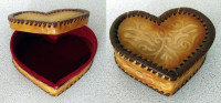 Leather Decorative Heart Shaped Box - jewellery, kids treasures