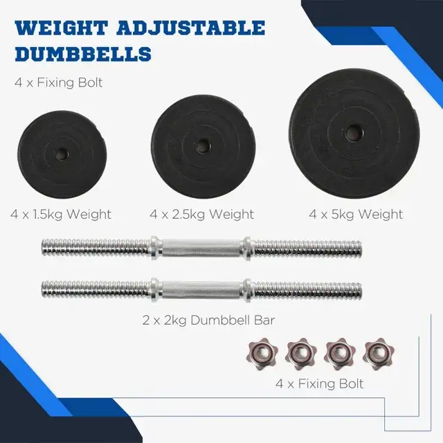 Adjustable 2 x 44lbs Weight Dumbbell Set in Exercise Equipment in Markham / York Region - Image 5