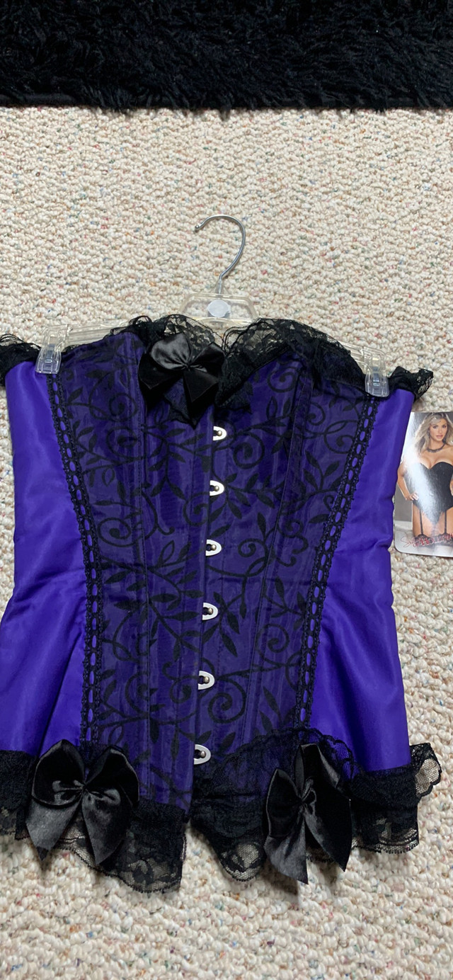  Purple &amp; black satin &amp; lace  corsett in Other in Edmonton - Image 2