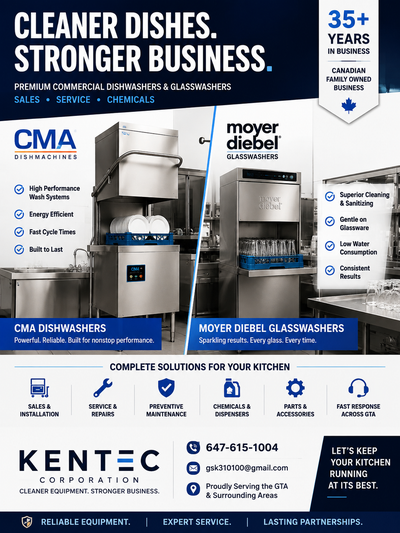 Commercial Dishwasher Sales/Rentals • Service • Chemicals | GTA, View more
